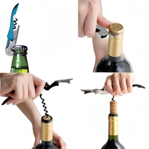 Hxyswbo102 Tùy Chỉnh 3 Trong 1 Thanh Công Cụ Một Bản Lề Đa Chức Năng Thép Không Gỉ Gấp Corkscrew Cho Bia & Rượu Vang Mở - Product Image 4