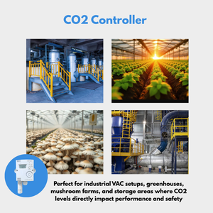 Controlador de <span class=keywords><strong>CO2</strong></span> para Invernadero, Conexión Directa, Sensor NDIR de Alta Precisión, Modo Automático Día/Noche, Certificado CE, para Cultivo de Hongos e Hidroponía - Product Image 3