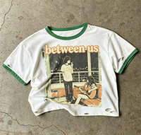 T-shirts personnalisés OEM DTG en coton 100% délavé, effet vieilli, color block, style streetwear vintage, coupe courte, vente en gros pour femmes et hommes