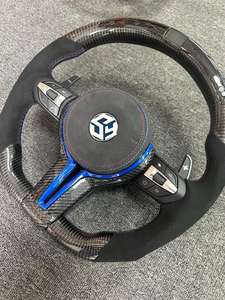 Volant en cuir M Performance compatible avec BMW F30 F32 F10 F20 F07 F01 E46 E60 E90 M3 M4 M5 <span class=keywords><strong>M7</strong></span>, volant en fibre de carbone LED - Product Image 6