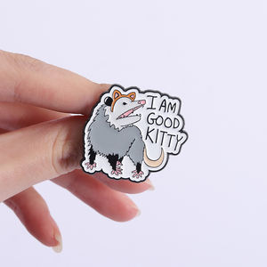 Pin de Esmalte Divertido de Opossum con Diseño de Gato, Estilo 'I AM Good Kitty', Opossum Conduciendo, Caminando por la Ciudad, Broche, Insignia de Solapa, Joyería, Regalo para Amigos - Product Image 4