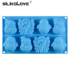 MUYULINS Factory 8-Cavity Snowman Owl Shape Maker LFGB Platinum Non-Stick BPA-Free <b>Silicone</b> Mousse Cake Decorating Mold - Product Image 5