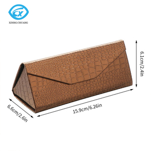 กล่องใส่แว่นตาพับได้ทรงสามเหลี่ยม ทำมือ หนังเทียมลายจระเข้ รุ่น XingChuang S045 ยอดนิยม ทันสมัย พกพาสะดวก ขนาด 7-7.9 นิ้ว - Product Image 2