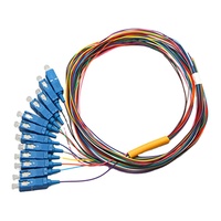 Cable de Fibra Óptica Monomodo LC SC ST FC PC UPC APC, Pigtail de 0.9mm, 12 Hilos, 12 Colores