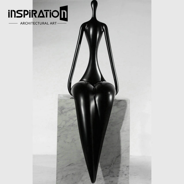 Large Abstract Fiberglass Human Sculpture Man Floor Lamp Courtyard Hotel Decoration Lady Crafts Stone Carvings and Sculptures