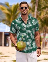 Chemise boutonnée tricotée pour homme à imprimé floral hawaïen, respirante, idéale pour les vacances à la plage, les événements sociaux, formelle, service OEM