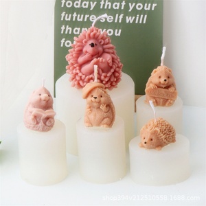 UNIMOUND Molde de Silicona 3D de Erizo de Dibujos Animados, Lindo Animal, para Velas DIY y Adornos de Yeso, Forma Irregular, Pieza Única - Product Image 2