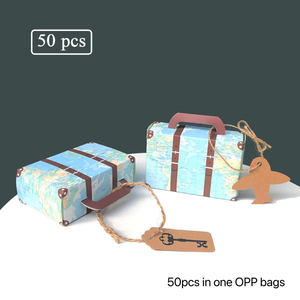 Lüks bavul şekilli kağıt şeker kutusu yaratıcı Mini bavul düğün iyilik hediye şeker çerez çikolata kutusu ambalaj - Product Image 2