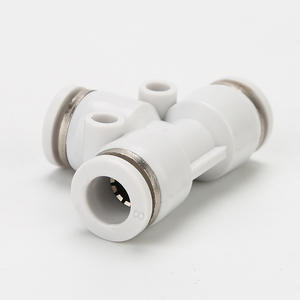 Réducteur en T à connexion rapide APE10 PEG10-8, type T PE-8 blanc, raccord pneumatique à connexion rapide PE-6, tube d'insertion - Product Image 1