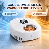 Distributeur automatique de nourriture pour chat avec 5 programmes de repas, plateau rotatif et service à chaud pour les soins quotidiens des chats et des chiens
