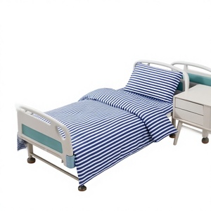 Sábanas Blancas Clásicas para <span class=keywords><strong>Cama</strong></span> de Hospital, Juego de Sábanas de Hospital de Tejido Suave y Ajustable - Product Image 1