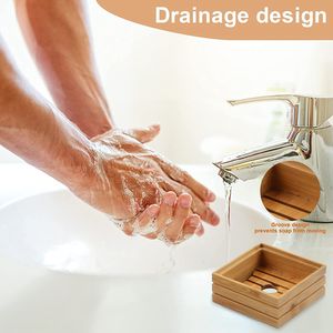 Chine Fournisseur Voyage Écologique Carré <span class=keywords><strong>Savon</strong></span> Stockage Conteneur Titulaire Plateau Bambou <span class=keywords><strong>Porte</strong></span>-<span class=keywords><strong>Savon</strong></span> Boîte Avec Cas Couvercle et Vidange Titulaire - Product Image 6
