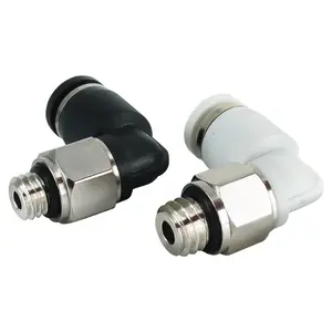 China Factory Supply Black/White PL L-type Mini Pneumatic Plastic Quick Connect Push-in Air Fitting Connecter