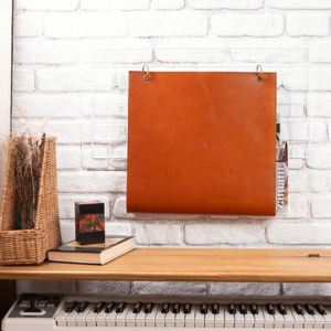 Organisateur mural suspendu en similicuir pour magazines et rangement domestique - Product Image 3