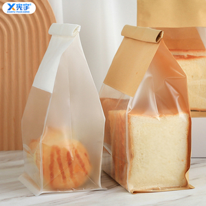 Kantong Kertas Roti Kraft Anti Minyak Kualitas Makanan, Grosir Pabrik, Dengan Jendela Transparan untuk Restoran, Donat, <span class=keywords><strong>Popcorn</strong></span>, dan Makanan Bawa Pulang - Product Image 2