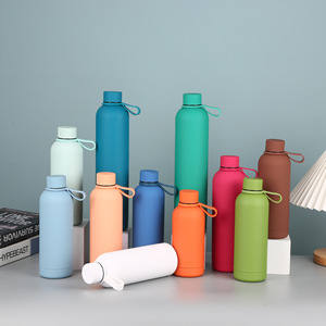 350ml 500ml 750ml <span class=keywords><strong>1000ml</strong></span> di borraccia Termos in acciaio inossidabile con rivestimento in gomma doppia parete - Product Image 2