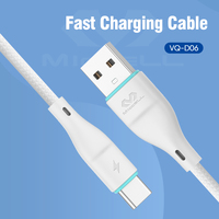 Câble de données USB Type-C et Micro-USB tressé Miccell 2.4A à charge rapide PD 60W avec prise en charge des écouteurs pour appareil photo et adaptateur mobile