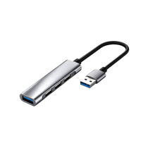 HUB USB de 4 puertos USB3.0 Velocidad de transferencia de hasta 5Gpbs Cuerpo metálico con carcasa de aleación de aluminio
