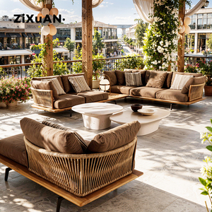 Chaise confortable pour café en plein air, balcon, table en teck, chaise longue, mobilier de terrasse de villa, mobilier imperméable pour piscine, luxe 752 - Product Image 3