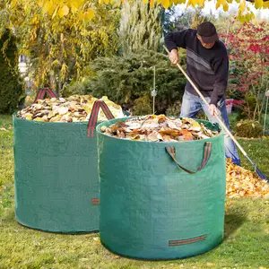 Reusable Foldable Lawn Gallons Waste Collection Dumpster Leaf Bags Yard Waste Bags with 4 Handles