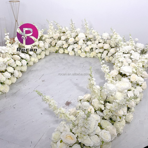 Eventi decorazione <span class=keywords><strong>sposa</strong></span> fiore corridore pavimento corridoio terra fiori artificiali fila fiori rosa seta corridore per la decorazione di nozze festa - Product Image 3