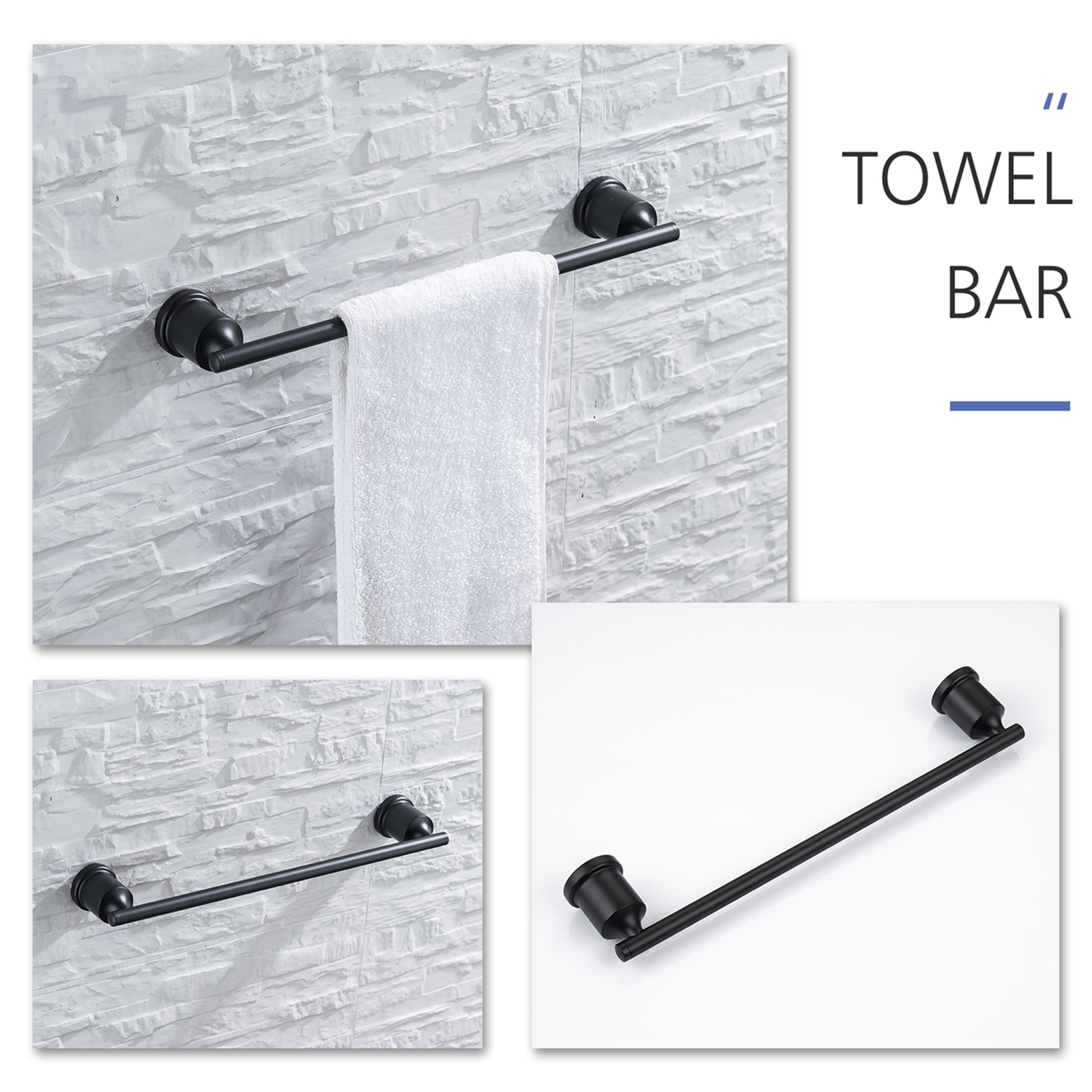 DIYZON Matzwarte handdoekring, badkamer hardware