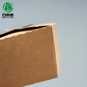 กล่องอาหารกลางวันกระดาษคราฟท์ Bai Li De แบบใช้แล้วทิ้ง ย่อยสลายได้ รูปทรงสี่เหลี่ยมผืนผ้า ใช้กับไมโครเวฟได้ เหมาะสำหรับข้าวผัด สลัด และอาหารแบบนำกลับบ้าน - Product Image 3