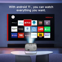 Proyektor K6 Android 11 cerdas, proyektor Mini portabel luar ruangan, proyektor Video Game ponsel Hd penuh 4K