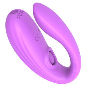 Giocattoli del sesso del vibratore della <span class=keywords><strong>Vagina</strong></span> di vibrazione doppia del gioco della biancheria da letto della coppia del telecomando di forma di U del Silicone per la donna - Product Image 6