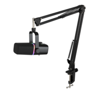 Nouveau Microphone Dynamique Cardioïde USB/XLR KD8Y+ RGB 2025 pour Podcast, Gaming et Streaming en Direct avec Bras Articulé