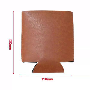 Sac isotherme en cuir PU à motif logo personnalisé 2026 pour bouteilles et canettes de bière, housse de protection conçue en usine pour le cola et la bière - Product Image 2