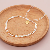 Gelang Manik Miyuki Minimalis Go2boho Multi Layer Bohemian dari Biji Kaca Buatan Tangan, Perhiasan Fashion yang Dapat Disesuaikan untuk Wanita dan Pria