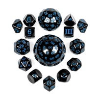 Set Dadu Akrilik Polihedral Berkualitas Tinggi dengan Logo yang Dapat Disesuaikan untuk RPG Dungeons and Dragons D20 15 Buah yang Tahan Lama D3-D100