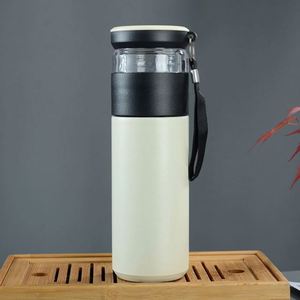 Wholesale Portable 304 Stainless Steel 500ml Double Wall Vacuum Insulated Travel Flask Tea Infuser Cup <b>Filter</b> Eco-Friendly - Product Image 3