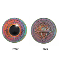 Moneda Conmemorativa del Eclipse Solar Total de 1 oz .999 de Cobre Fino Estampado, Patina Arcoíris, Medallón del Evento Celestial