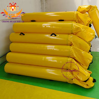 Bouée de natation gonflable personnalisée jaune et rouge pour parc aquatique, longueur 2m, construction en PVC et métal