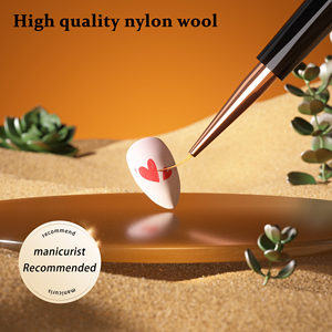 Juego de 9 Pinceles Profesionales Retráctiles Patentados con Mango Negro de Nailon Premium y Bolsa de <span class=keywords><strong>Malla</strong></span> para Pintura de Uñas con Gel UV - Product Image 3