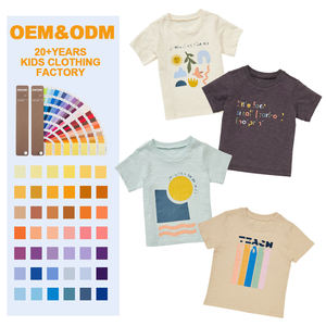 T-<span class=keywords><strong>shirt</strong></span> en coton biologique pour enfants, chemises personnalisées imprimées pour vêtements pour enfants, chemises décontractées durables pour garçons, t-shirts à manches courtes pour enfants - Product Image 1