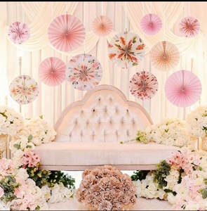 DAMAI Abanicos de Papel Florales Rosas de Primavera para Colgar en la Pared, Decoración para Fondo de Boda, Baby Shower, Fiesta de Cumpleaños, Suministros para Cabina de Fotos - Product Image 3