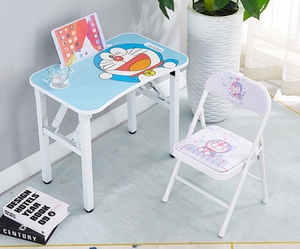 Ensemble Chaise et Table d'Étude Pliables en Bois Moderne Tendance pour Enfants, Portable et Compact, Idéal pour l'Apprentissage à Domicile et les Activités Extérieures - Product Image 3