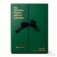 Boîte de calendrier de l'Avent de Noël, design personnalisé pour l'emballage de chocolats, boîte vide festive, matériau en carton durable, gaufrage