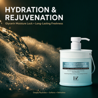 Gel Douche Exfoliant au Sel Marin Hydratant Nettoyant en Profondeur Contrôle du Sébum Rafraîchissant 500ml Marque Privée OEM