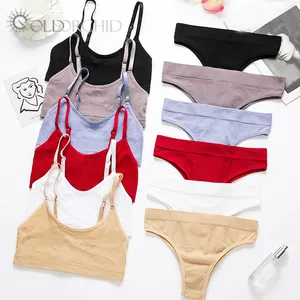 Sutiã feminino sem aro e confortável, design de gola redonda, conjunto de sutiã sexy para mulheres