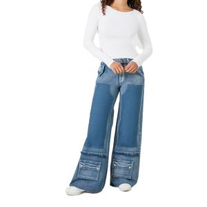 Jeans Cargo con Parches de Gran Tamaño, Estilo Moderno 2024, Jeans para Mujer, Venta al Por Mayor - Product Image 2