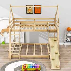Culla Multifunzionale di Alta Qualità per Bambini, Letto per Neonati in Legno, Triangolo di Arrampicata con Scivolo - Product Image 4
