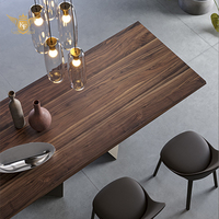 Ensemble de tables et chaises de salle à manger modernes en MDF avec placage, meubles de maison pour salle à manger