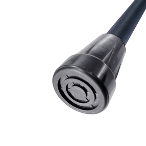 Bastón elegante tipo C para personas mayores de aluminio negro con cómodo agarre de madera compañero perfecto - Product Image 4
