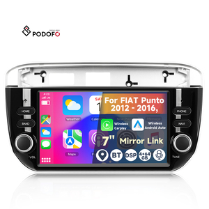 Podofo 7 "4 + 64G Android autoradio stéréo sans fil Carplay/Android Auto GPS/DSP/Wifi/FM/RDS/BT pour <span class=keywords><strong>FIAT</strong></span> <span class=keywords><strong>Punto</strong></span> 2012-2016 ODM OEM - Product Image 1