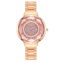 Montre à quartz pour femme la plus vendue, avec bracelet en acrylique, effet sable mouvant, strass en forme de diamant, miroir brillant, écologique, directement de l'usine