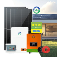 Système solaire hybride ESUN certifié CE 3 kW 6,2 kW avec batterie au lithium de stockage d'énergie 5 kWh 10 kWh, système d'alimentation complet pour la maison